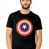 Hurly-Burly (t) Black Captain America T-Shirt T-Shirts