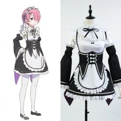 Hurly-Burly Anime & Video Games Re:Zero Rem Ram Cosplay