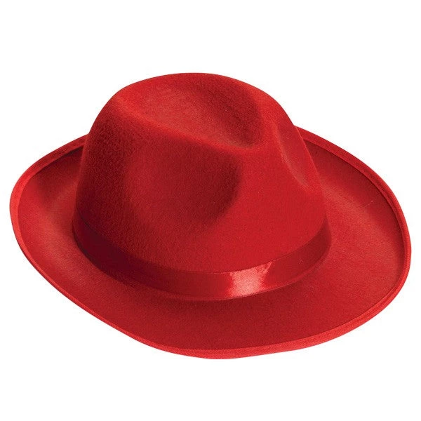 TomFoolery Hats & Headwear Red Felt Gangster Hat 3 TomFoolery Hats & Headwear Red Felt Gangster Hat