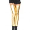 Leg Avenue Wet Look Gold Metallic Thigh Highs