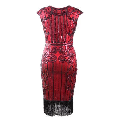 Hurly-Burly Red And Black Beaded Gatsby Dress 3 Hurly-Burly Red And Black Beaded Gatsby Dress