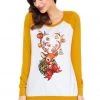 Dear Lover Long Sleeved Yellow Reindeer Christmas Shirt
