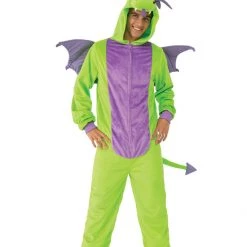 Rubies Deluxe Green Dragon Furry Onesie Fairytale & Mystical