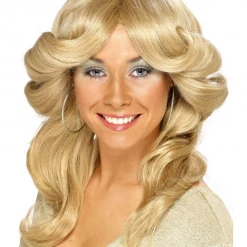 Smiffys Blonde 70's Diva Flick Wig Wigs