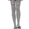 Leg Avenue Hosiery Black And White Striped Pantyhose