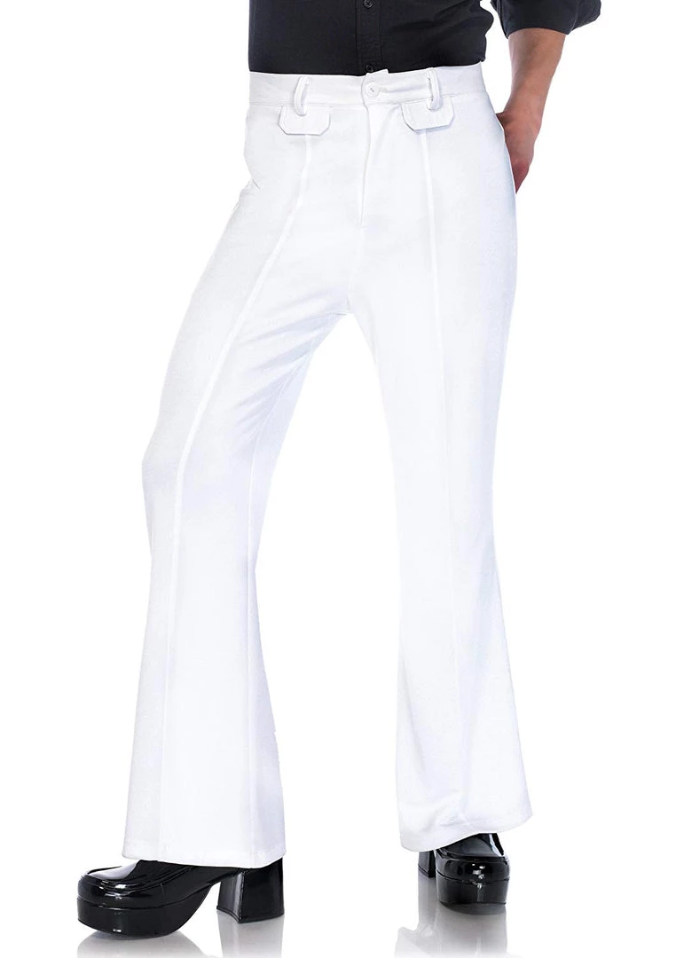 Leg Avenue Men's Bell Bottom Pants White 3 Leg Avenue Men's Bell Bottom Pants White