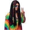 Unknown Long Black Beaded Hippie Wig 60's - 70's Disco & Hippie