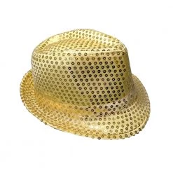 Trademart Gold Sequined Fedora Celebrations