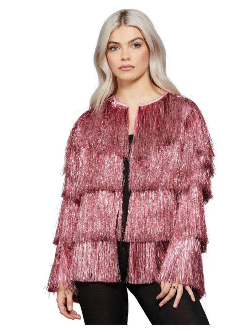 Smiffys Pink Tinsel Festival Jacket 3 Smiffys Pink Tinsel Festival Jacket