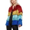 Smiffys Rainbow Tinsel Festival Jacket Women's