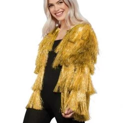 Smiffys Gold Tinsel Festival Jacket