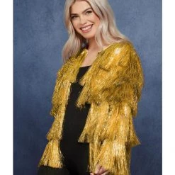 Smiffys Gold Tinsel Festival Jacket 8 Smiffys Gold Tinsel Festival Jacket