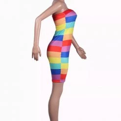 Hurly-Burly Rainbow Sexy Tube Dress Adults 9 Hurly-Burly Rainbow Sexy Tube Dress Adults