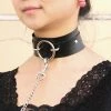 AnneCart Chokers Black O-Ring Choker With Lead