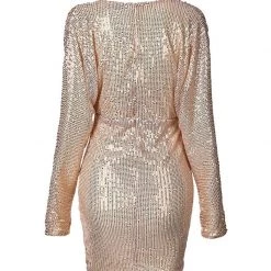 Global Lover Gold Sequin Batwing Dress Women's