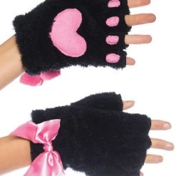 Leg Avenue Black Kitty Paw Fingerless Gloves