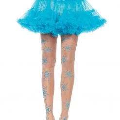 Leg Avenue Sheer Glitter Snowflake Pantyhose Hosiery