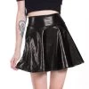 AnneCart Black Metallic Skater Skirt Women's