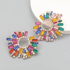 Jacky Wang Round Bejewelled Earrings