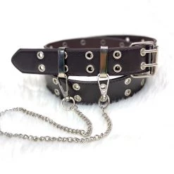Jacky Wang Belts & Harnesses Double Grommet Belt With Chain