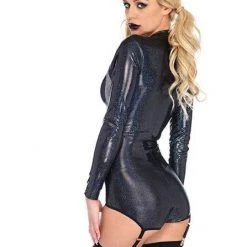 Hurly-Burly Clothing Shimmer Skull Garter Bodysuit