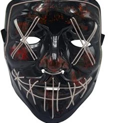 AnneCart White The Purge Cross Eye Light Up Mask