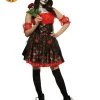 Rubies Ladies Red Rose Day Of The Dead Costume Halloween