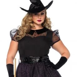 Leg Avenue Plus Size Glittery Witch Costume Halloween