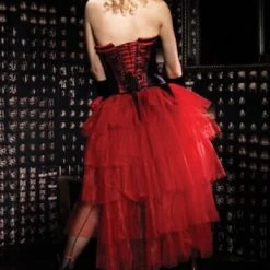 Annecart Burlesque Red Corset Corsets