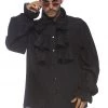 Leg Avenue Dress Shirts Black Ruffle Front Shirt