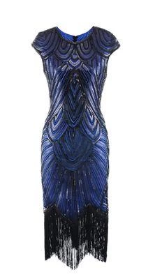 Best Dance Blue And Black Beaded Cap Sleeve Great Gatsby Dress 3 Best Dance Blue And Black Beaded Cap Sleeve Great Gatsby Dress
