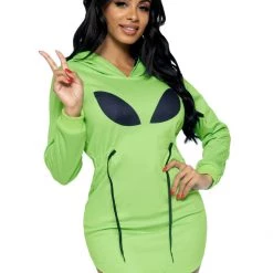 Leg Avenue Adults Alien Hoodie Fleece Dress