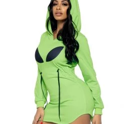 Leg Avenue Adults Alien Hoodie Fleece Dress