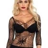 Leg Avenue Halloween Black Widow Web Net Top