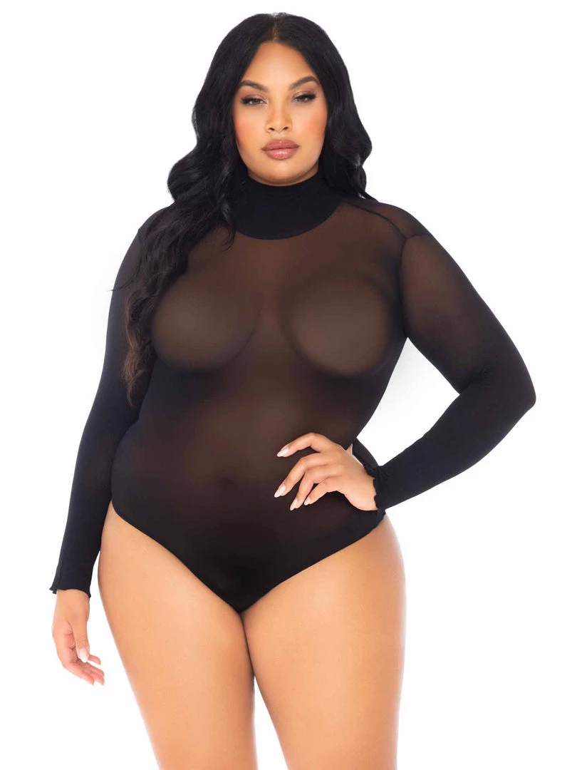 Leg Avenue Festival Wear Plus Long Sleeved Snap Crotch Bodysuit 3 Leg Avenue Festival Wear Plus Long Sleeved Snap Crotch Bodysuit