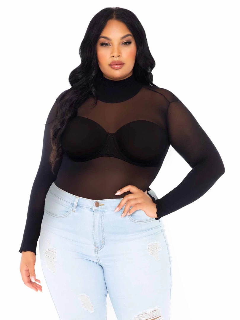 Leg Avenue Festival Wear Plus Long Sleeved Snap Crotch Bodysuit 5 Leg Avenue Festival Wear Plus Long Sleeved Snap Crotch Bodysuit
