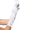 Jacky Wang 38cm Mid Length White Satin Gloves