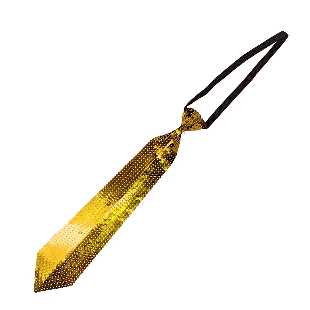 Trademart Neck Ties Gold Sequin Neck Tie 3 Trademart Neck Ties Gold Sequin Neck Tie