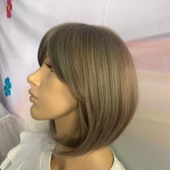 Bell's Wigs Natural Multi-toned Grey Deluxe Cropped Bob Wig