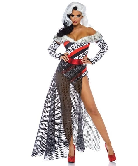 Leg Avenue Adults Cruella De Vil Costume 3 Leg Avenue Adults Cruella De Vil Costume