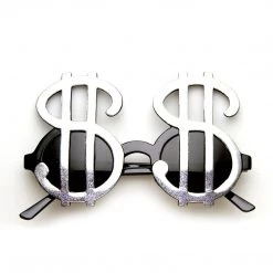 Hurly-Burly Silver Dollar Sign Glasses