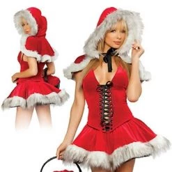 Hurly-Burly Sexy Hooded Santa Costume Christmas Costumes