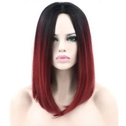 Jacky Wang Wigs Straight Black Ombre Bob Wig