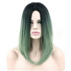 Jacky Wang Wigs Straight Black Ombre Bob Wig