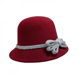 Trademart 1920's Gatsby Accessories Burgundy Ladies Cloche Hat With Bow