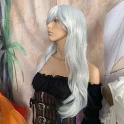 Bell's Wigs Deluxe Silver White Wavy Wig