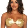 Leg Avenue Fairytale & Mystical Gold Mermaid Shell Bra Top
