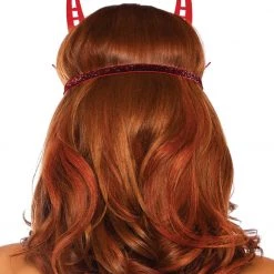 Leg Avenue Red Glitter Devil Mask Halloween