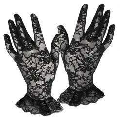 Sweidas Short Black Lace Gloves