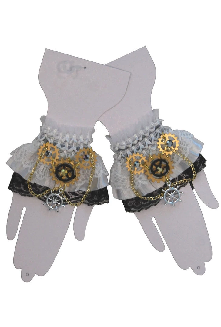 Sweidas Lace Steampunk Wrist Cuffs (F) 3 Sweidas Lace Steampunk Wrist Cuffs (F)